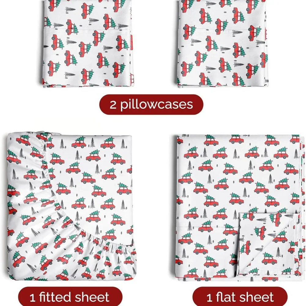 CGK LINENS QUEEN/KING CHRISTMAS SHEET SETS NIP